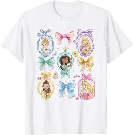 Princess And Bows Watercolor Portraits White TShirt