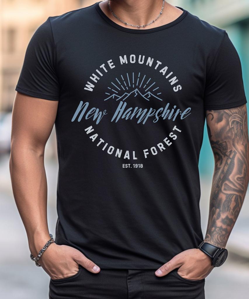 New Unisexs Tshirts White Mountains National Forest TShirt New Hampshire Highquality Fashionable Trendy Casual and Comfortable