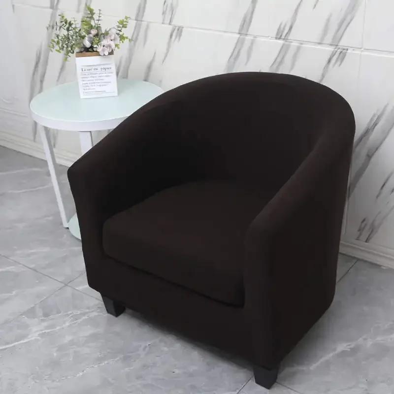 1pc Thickened Milk Silk Chair Cover American Dining Chair Cover Elastic Semi-circular Split Double Layer Single Sofa Cover Decor