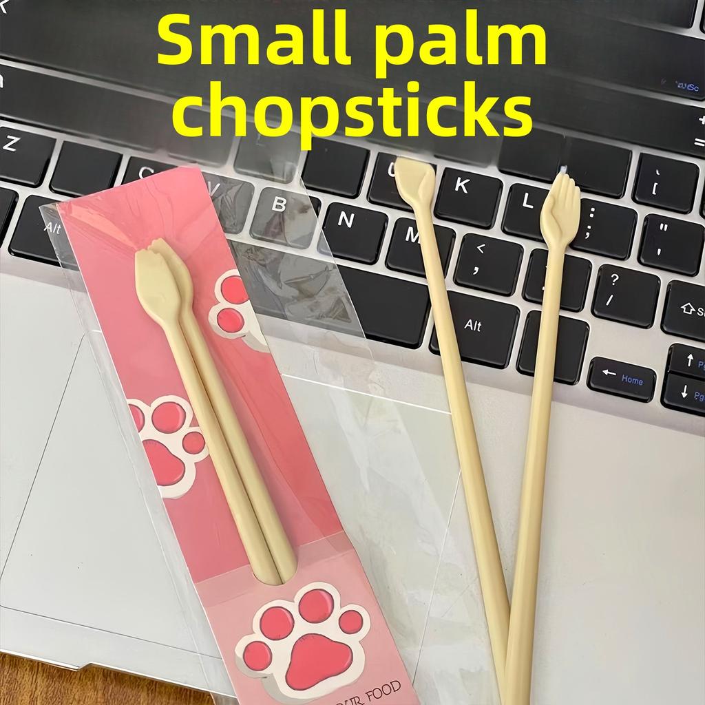 Funny and Creative Hand Shape, One Person Eating Ritual Chopsticks