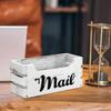Wood Mail Holder Storage Box Tray for Countertop Farmhouse Tabletop Mailbox