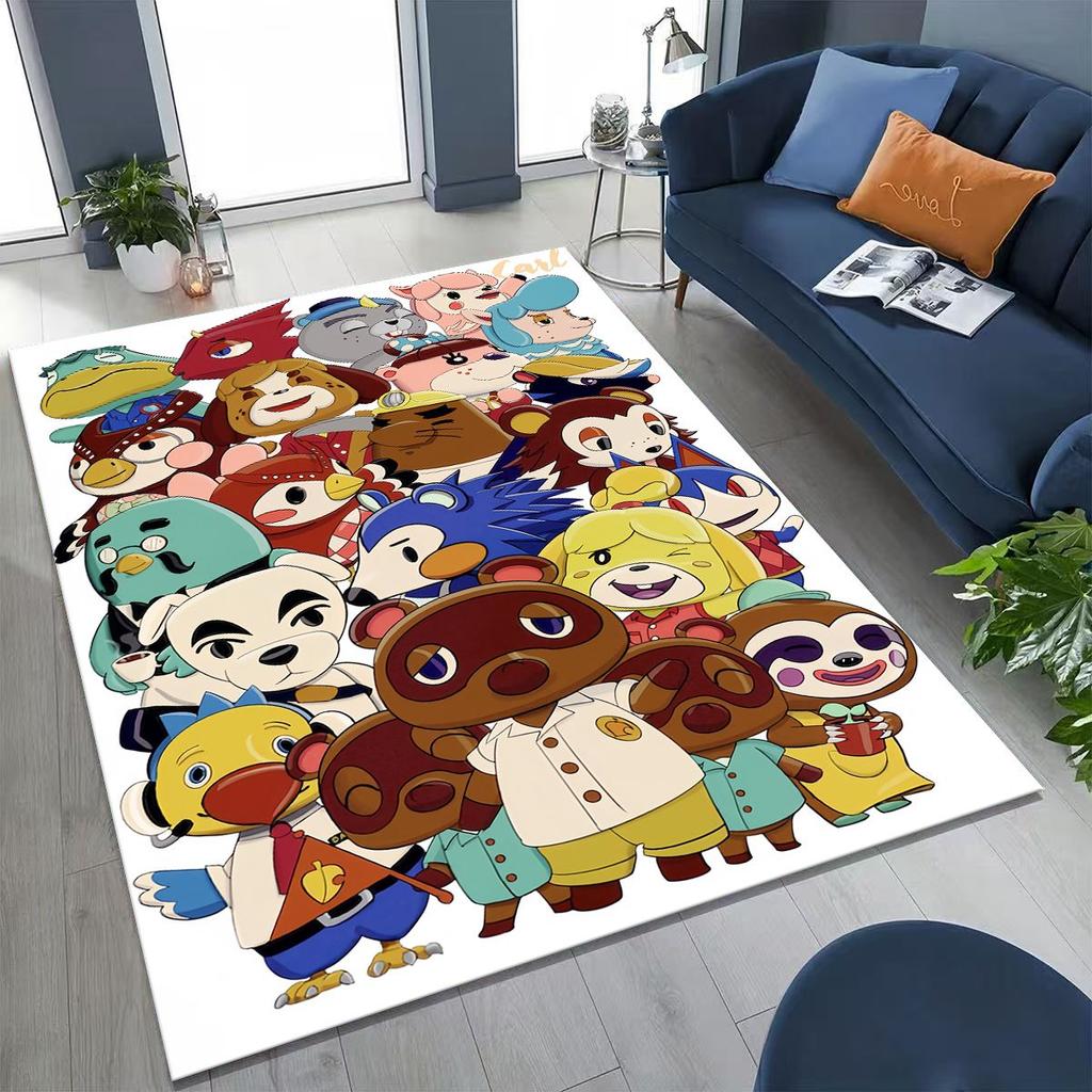 Игровой ковер с мультяшным рисунком Animal Crossing Wild World для спальни, гостиной, дивана, домашний коврик для двери, декор, большой детский игровой нескользящий коврик для пола