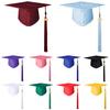 Adult Graduation Hat with Tassel Solid Color Non-Fading High School Bachelor Graduation Hat Cosplay Prop