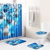 Christmas Household Bathroom Shower Curtain Four-Piece Bathroom Non-Slip Door Mat Bedroom Living Room Floor Mat Carpet