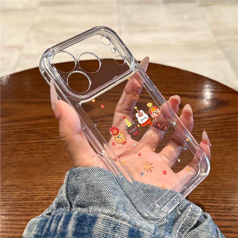 Совместимый чехол для iPhone 17 Pro Max Оранжевый с милыми животными для 16 Pro - Ощущение высокого качества