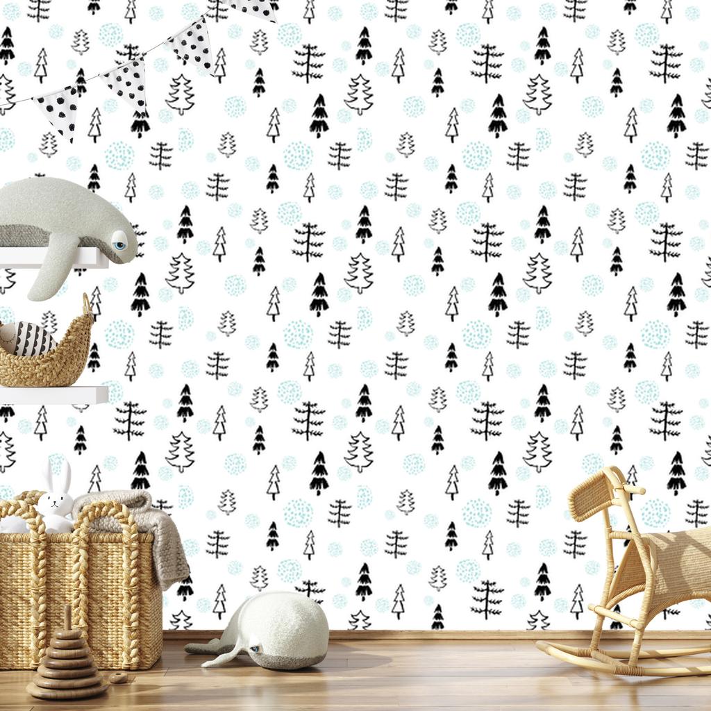 Forest and spruce trees wallpaper for living room and bedroom 50x1000