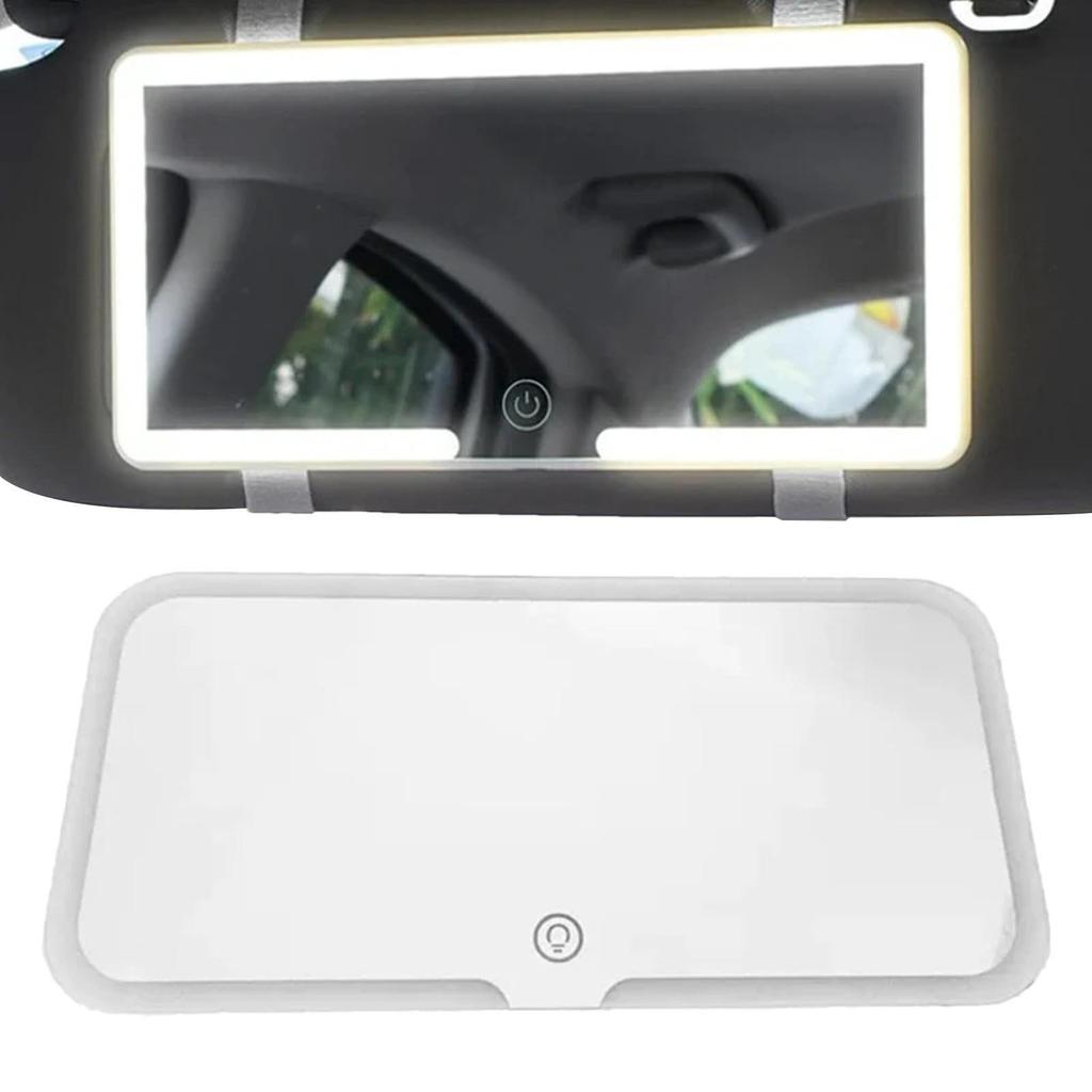 Car Sun Visor LED Makeup Mirror with Three-Color Stepless Dimming