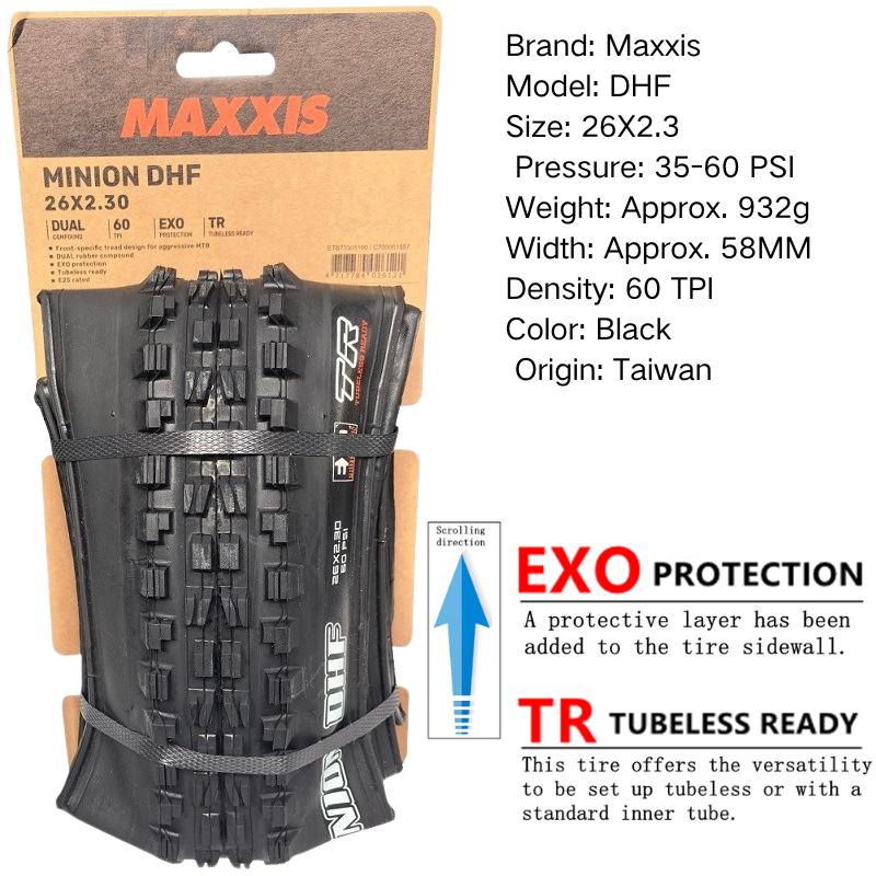 Maxxis Minion DHF (M301Ru) 26x2.3 27.5x2.3/2.5/2.8 29x2.3/2.5 Складные Даунхилльные Покрышки Для Горных Велосипедов Более Износостойки