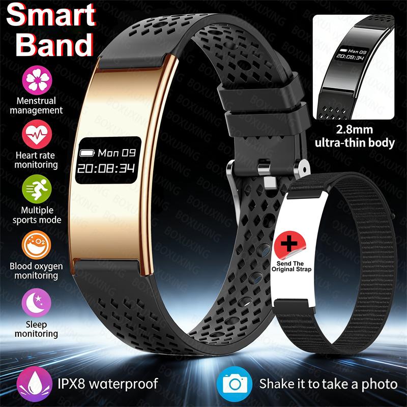 Новый 2,8 мм Ультратонкий Смарт-браслет с Длительным Сроком Работы IPX8 Водонепроницаемый Спортивный Браслет Монитор Здоровья Мужчины Женщины Умные Часы