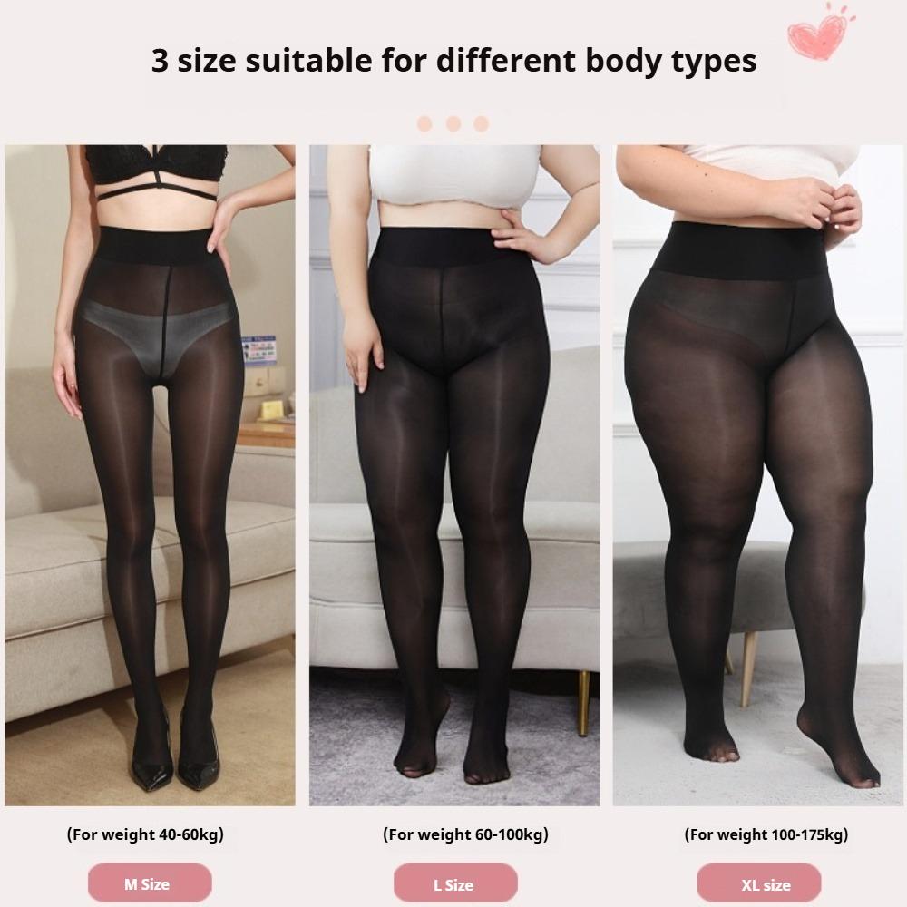 Плюс Большой Размер 175кг Колготки с Лошадиным Жиром 8D Черный Шелк Гладкие Блестящие Колготки Защита от Затяжек Высококачественные Колготки Женские Бодистокинги