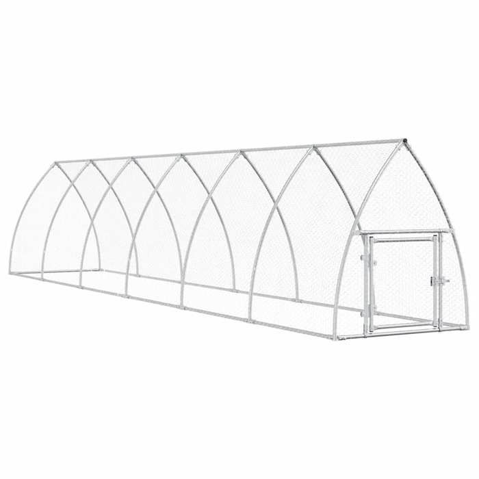 VidaXL Cage for Chickens Silver 600x105x120 Cm Galvanized Steel, Chicken Coop, Chicken Run, Chicken Coop with Run, Hut 172554