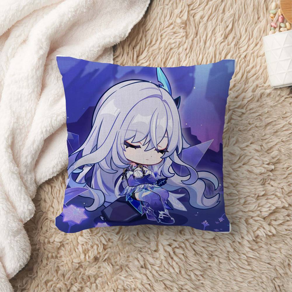 Game Genshin Impact Skirk Cushion Cover Polyester Sofa Cushions Decorative Throw Pillows Home Decoration Pillowcover