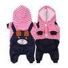 Теплая одежда для собак Осень Зима Мода Милый Вышитый Медведь Полосатый На 4 лапы Теплое Ветрозащитное Пальто для Питомца для Ежедневной Прогулки