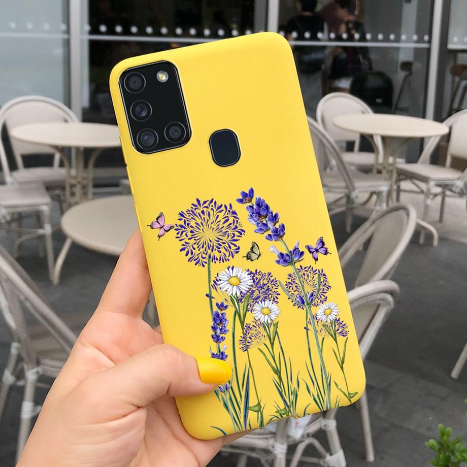 Sunflowers Daisy Shap-on Case For Samsung A21s Case Samsung Galaxy A21S A 21S A21 S A217F Cover Dustproof Silicone Bumper Coque