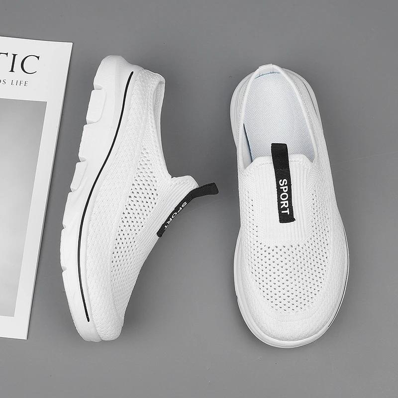 Большой размер 48 Летние мужские женские полуботинки тапочки слипоны повседневная обувь сетчатые дышащие мягкие удобные zapatillas hombre мужские