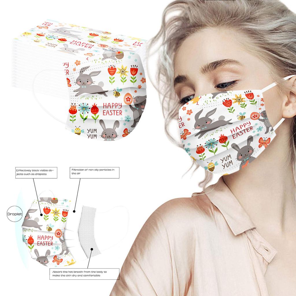 Printed Disposable Mask, Adult Unisex Fashion Mask, Cartoon Saint Patrick