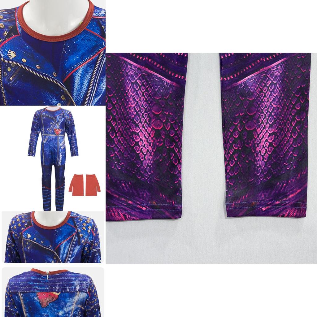 Костюм для косплея Мал и Одри из Наследников 3 для детей. Идеально подходит для Хэллоуин-вечеринок