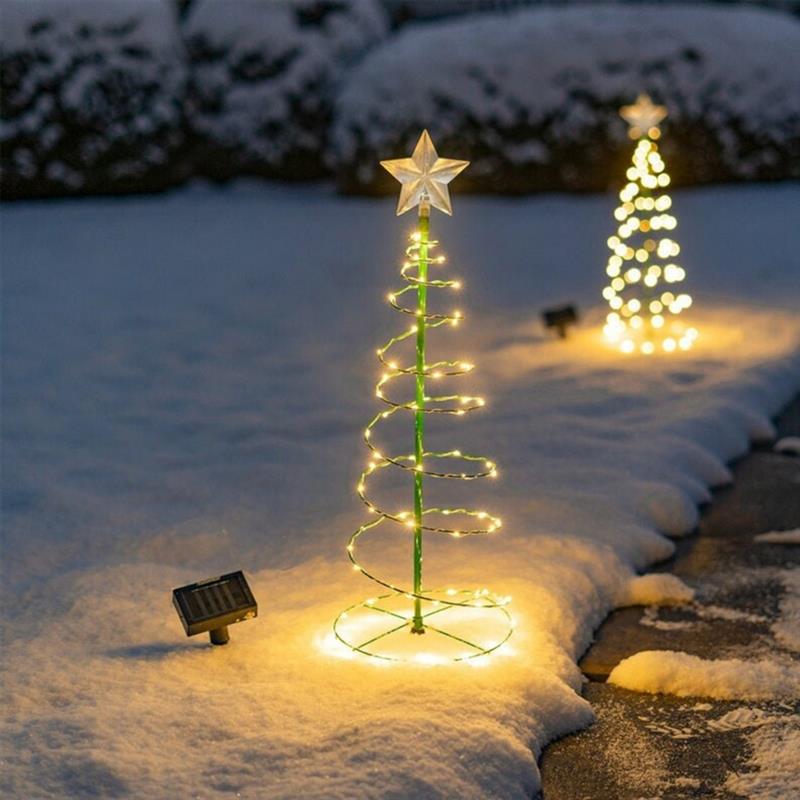 Outdoor Waterproof Christmas Led Solar Tree Light Decoration Solar Powered String Lights NewYear Home Ornament Garden Decoration