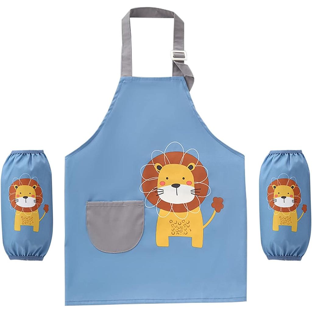 Детские фартуки для девочек и мальчиков, водонепроницаемый кухонный фартук для детей с карманами, регулируемый ремень для детей, приготовление пищи, выпечка, рисование, садоводство