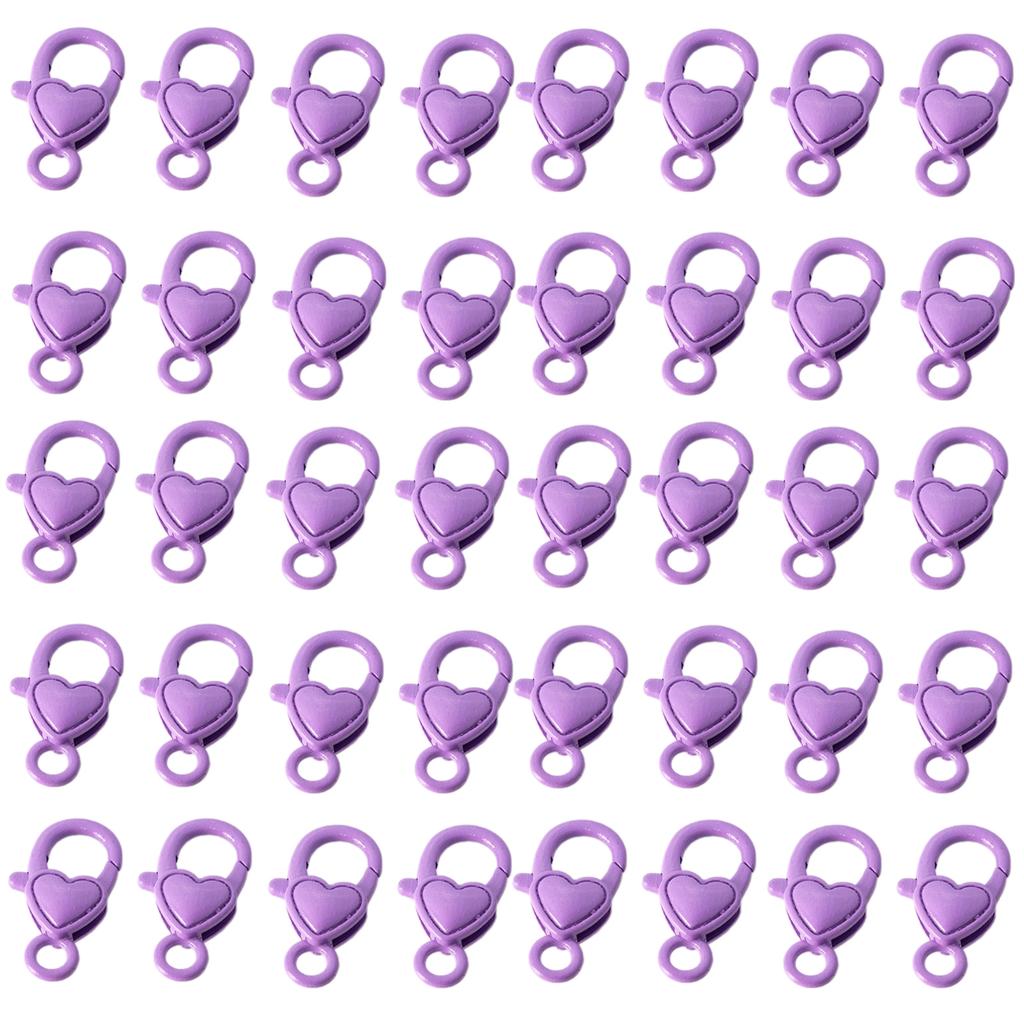 40 Pieces Love Heart Shaped Lobster Claw Clasps Fashion Accessory for Keychains Necklaces Bracelets Jewelry Projects