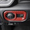 For 19-2024 Dodge RAM 1500 Red Carbon Fiber Interior Headlight Switch Cover Trim