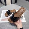 Retro French One-word Slippers Women's Summer Wear 2025 New Internet Celebrity Flat-bottomed Seaside Vacation Sandals Casual Sandals