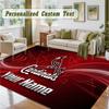 Crystal Velvet Square Rug Custom NameSt. Louis Cardinals Pattern Non Slip Home Floor Decor Rug