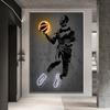 Абстрактные черно-белые неоновые картины на холсте, плакаты с баскетболистами, принты, настенные художественные картинки для декора гостиной, Cuadros