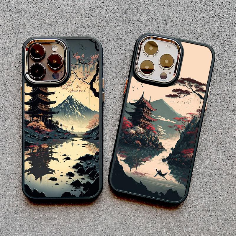 Японский Эстетичный Чехол для Телефона с Пейзажем Горы Фудзи Для iPhone 13 12 11 Pro Max 14 7 8 Plus XR XS X 15 16 Pro Max Силиконовый Чехол