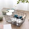 Iron Storage Basket Multifunctional Picking with Wooden Handle for Cabinets