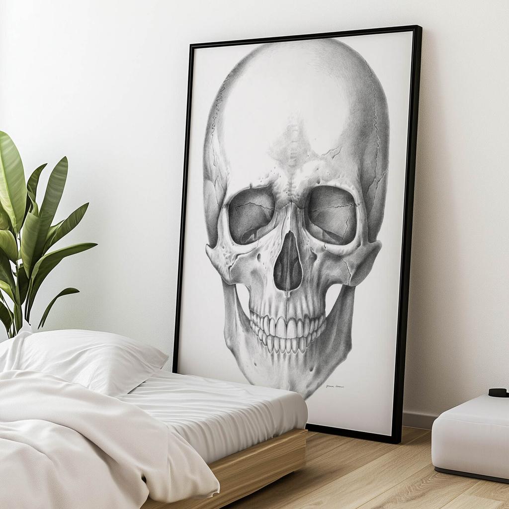Czaszka (Front) - Plakat Anatomiczny Czaszka (Front) - Plakat Anatomiczny, 50X70 Cm, Bez Ramy, Płótno Premium Na Blejtramie