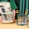 Plastic Double Grid Chopsticks Cage Tableware Spoon Drainer Rack Sponge Shelves Storage Baskets Kitchen Cutlery Organizer Holder