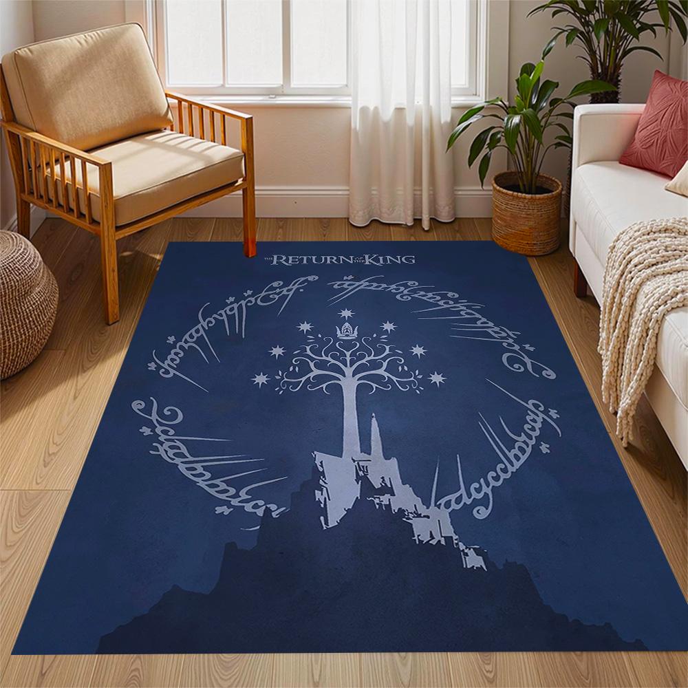 Lord Rings Symbol Carpet Suitable for Outdoor Foyer Living Rooms Entryway Antislip Carpet Anime Office Decor Spiritual Gift