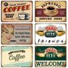 Vintage Tin Sign Plaque Metal Plate Wall Art Posters Metal Sign Retro Decor Coffee For Kitchen Bar Cafe Room Retro Iron Painting
