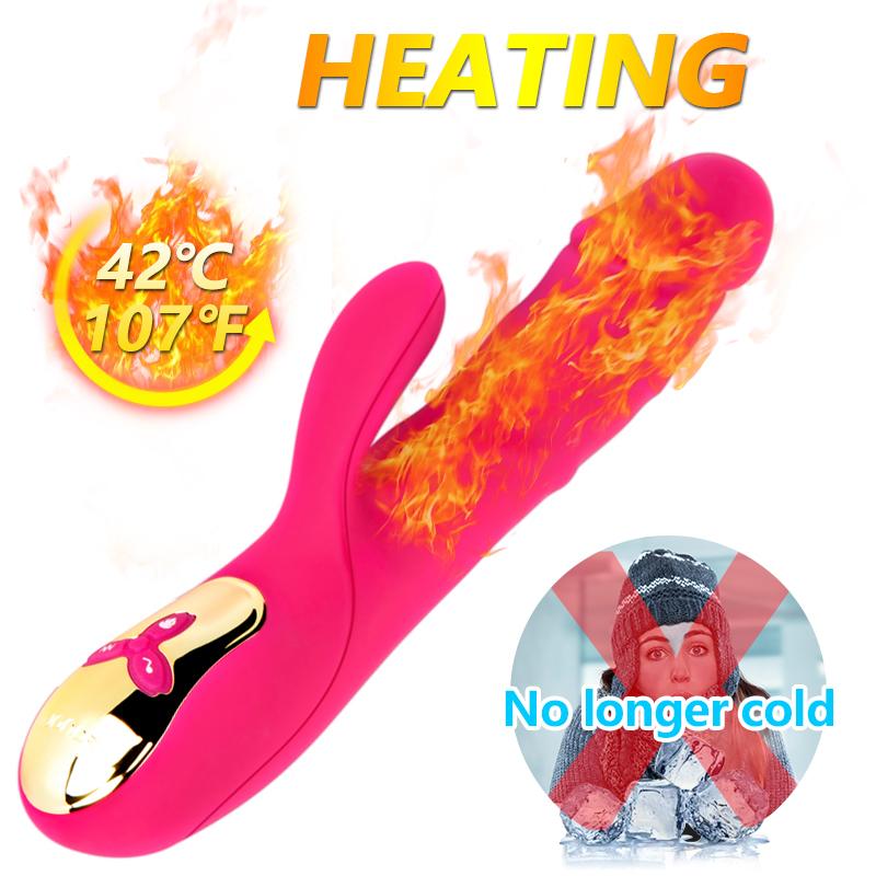 Магнитно-импульсный автоматический толкающий вибратор для женщин с подогревом, телескопическая мастурбация, стимуляция точки G, секс-игрушка для клитора