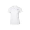 Logo Print Collar Short Sleeve Polo Shirt Women Tops White HC2718
