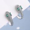 925 Stamped Silver Fine Crystal Snake Earrings for Women Fashion Designer Party Wedding Engagement Jewelry Charm Gifts
