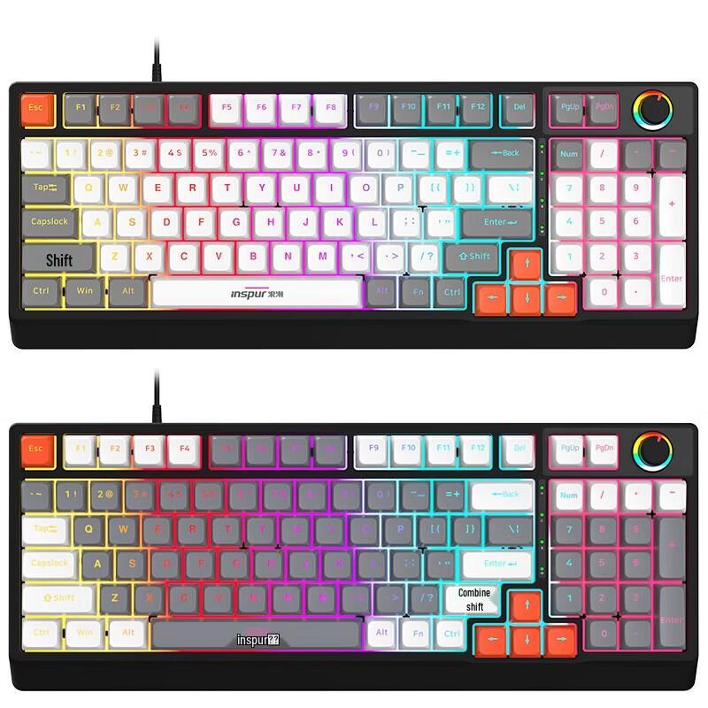 Inspur K98 Проводная механическая игровая клавиатура RGB на 98 клавиш