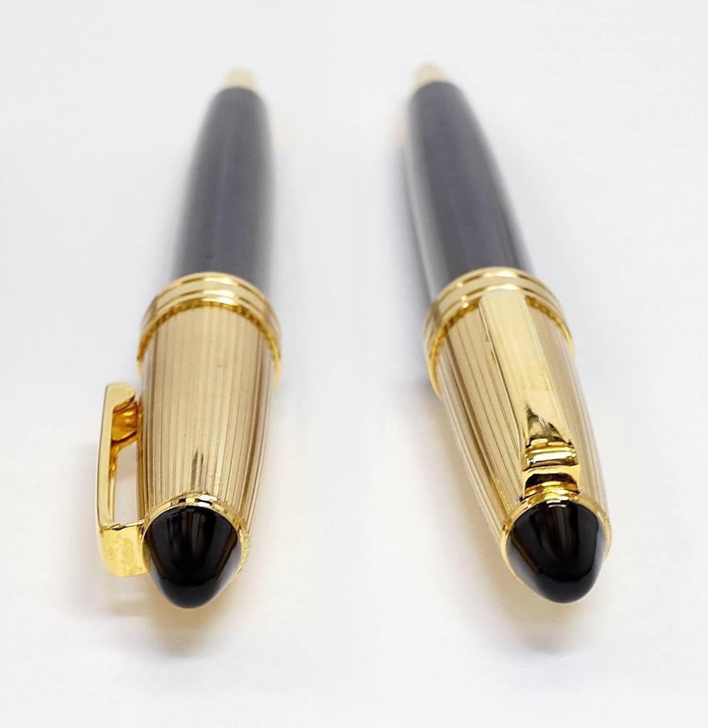 Тонкий пенал из воловьей кожи красно-коричневого цвета с отделкой из нео-золота, шариковая ручка в стиле ретро, черная D-800 ASCR-800B-B