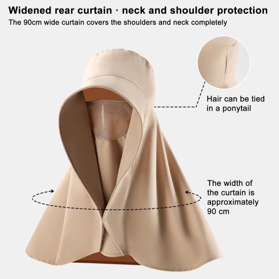 Sun Beach Barrel Hat Extended Brim Protection Hat with UV Protection