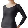 ITOART Comfortable Made In Sizes LL Black Women's Warm, Undershirt, Japan, 3/4 Sleeves, (XL),