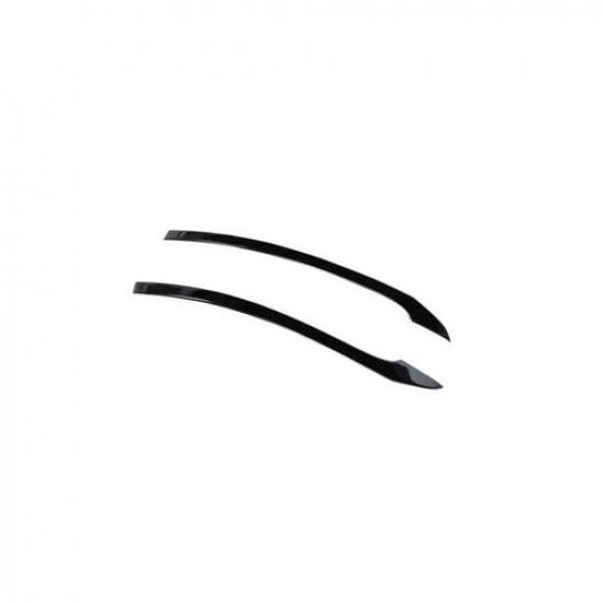 For Benz C-Class 2022-2024 Black Steel Rear View Mirror Strip Molding Trim 2PCS