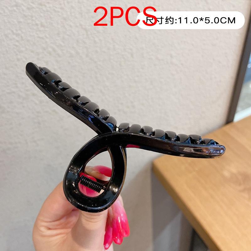 2 шт., комплект головных уборов премиум-класса, новые женские модные зажимы для волос, кофейные, черные, акриловые, большие заколки для волос, зажим для женщин, заколка, аксессуары для волос