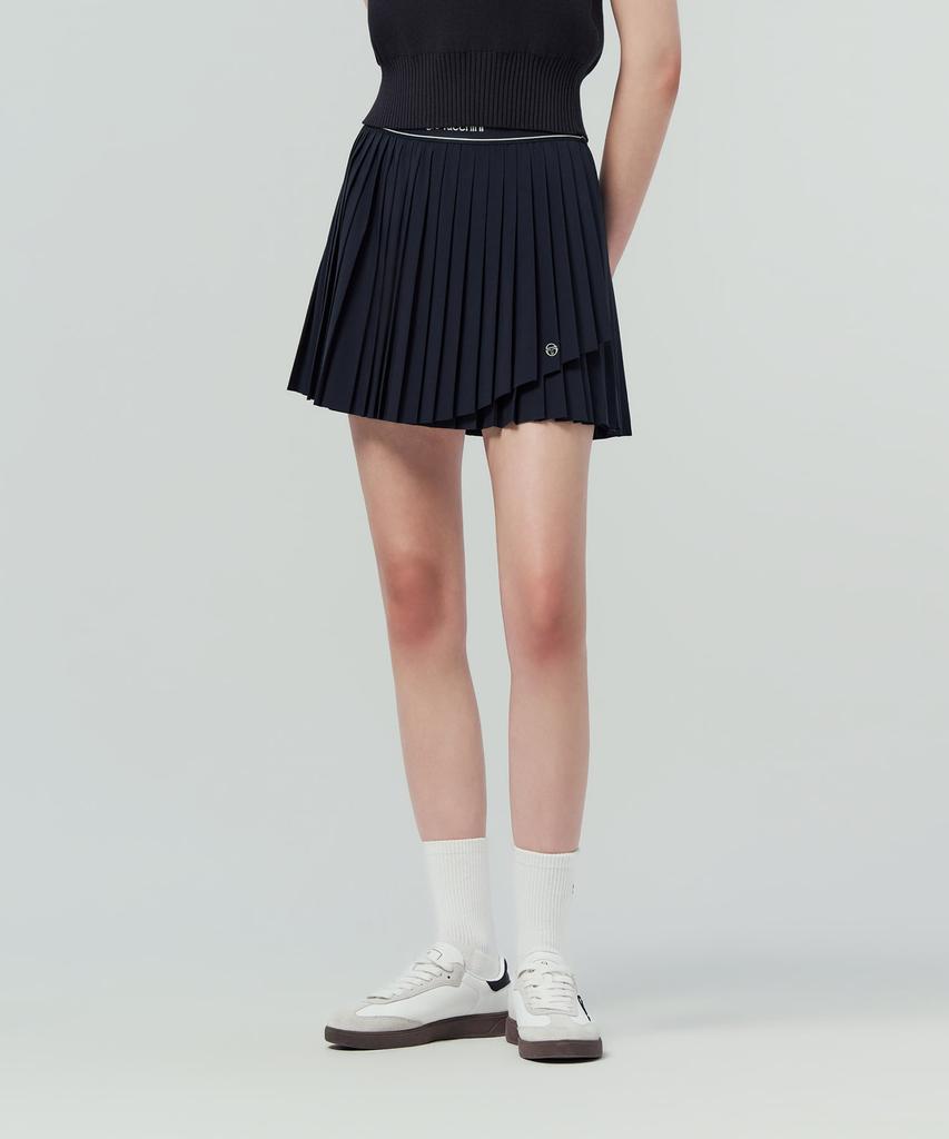 SERGIO TACCHINI W Асимметричная плиссированная юбка с крылом (военно-морской флот)