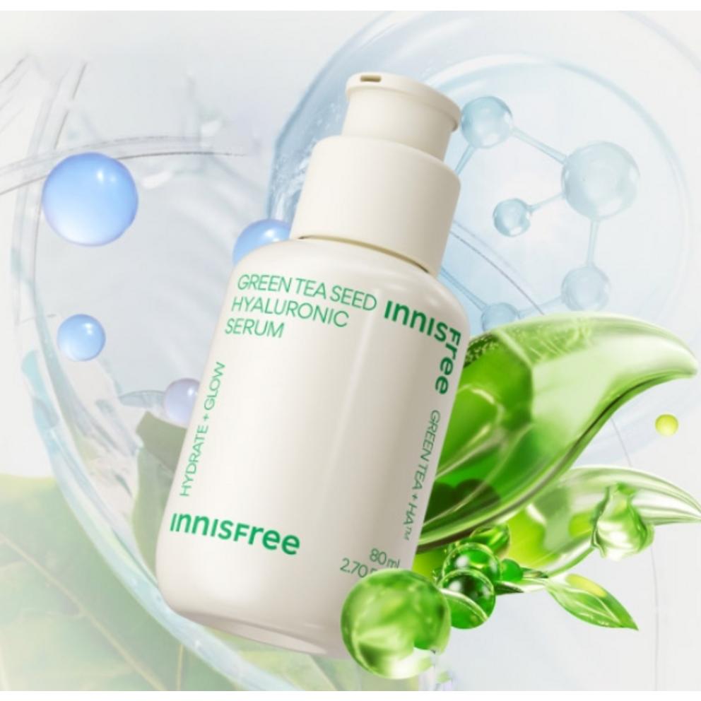 Набор Innisfree Сыворотка с гиалуроновой кислотой и семенами зеленого чая 80 мл + 10 мл