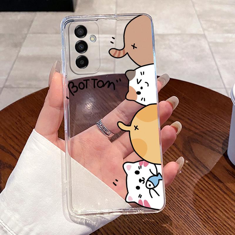For Samsung Galaxy M13 Phone Case Aesthetic Cute Cat Fashion Transparent Soft Silicone Shell For Samsung M13 4G M 13 Back Covers