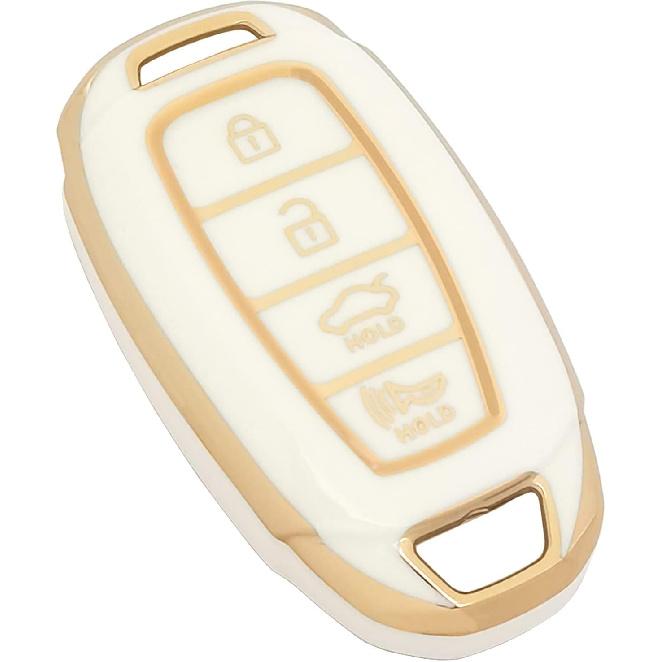 Key Fob Cover Case Fit for Hyundai Kona Santa Fe Elantra GT Veloster Accent Venue Smart Remote Holder Skin Protector Keyless Entry Sleeve