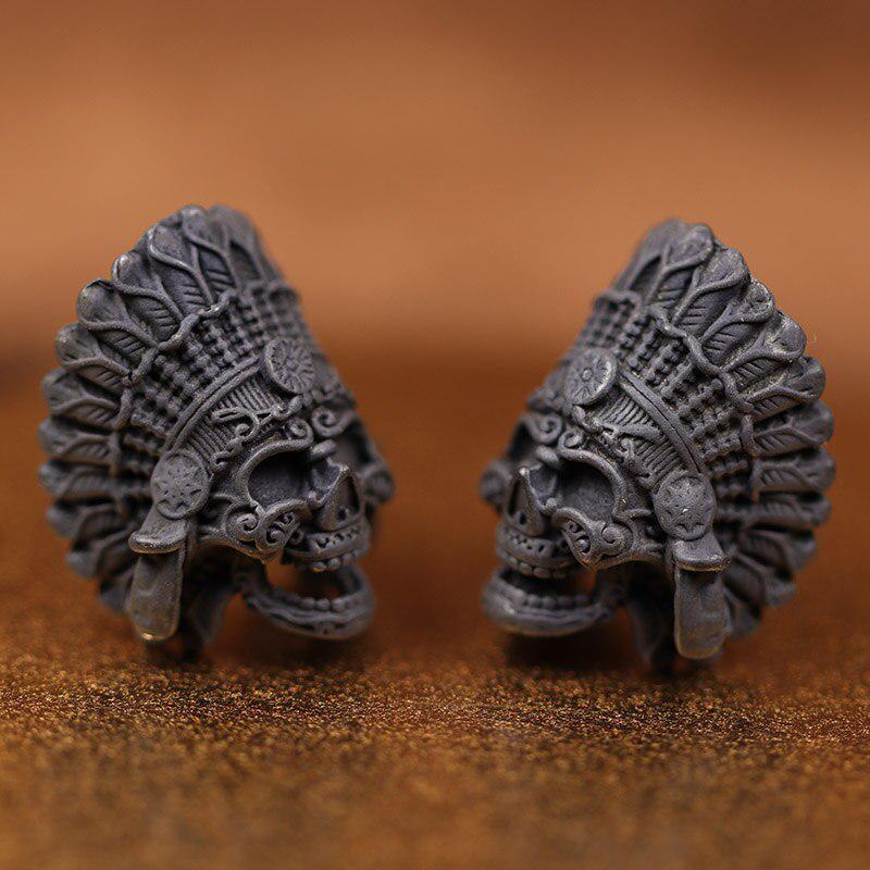 Вождь африканского племени фараон череп голова латунный нож бусины EDC открытый DIY плетеные браслеты из паракорда ремешок подвески аксессуары