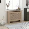 Brown MDF Radiator Cover - vidaXL - 112x19x81 Cm - Modern Slat Design