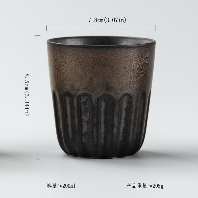Coarse pottery Japanese large teacup ceramic cup household drinking cup mug latte coffee cup mouthwash cup lg